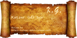 Katzer Gábor névjegykártya