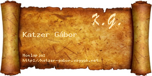 Katzer Gábor névjegykártya