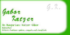 gabor katzer business card