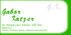 gabor katzer business card